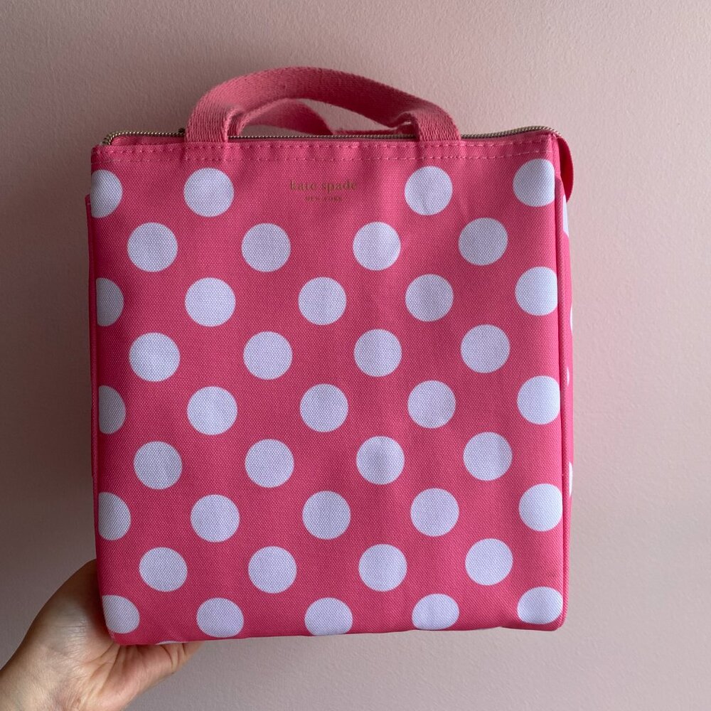 Kate Spade cute pink polka dot lunch bag